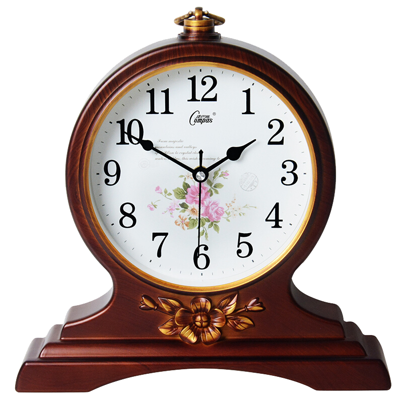 康巴丝（Compas）座钟古典欧式座钟表复古客厅装饰台钟创意卧室床头时钟石英钟C3099 古金色