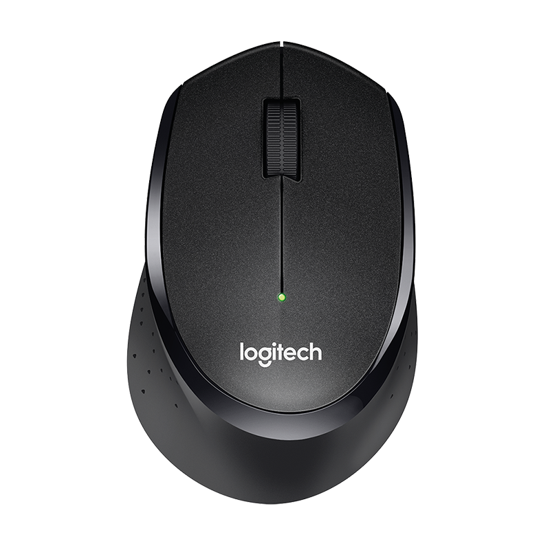 罗技（Logitech）M330 轻音鼠标 无线鼠标 办公鼠标 右手鼠标 带无线微型接收器 黑色