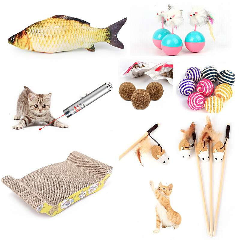 猫玩具逗猫棒猫咪玩具套装（单个装颜色随机发） 猫玩具7件套