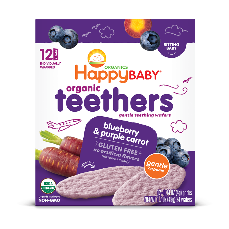 禧贝宝宝零食 婴幼儿米饼有机磨牙棒饼干 蓝莓紫胡萝卜48g 美国进口 6月以上