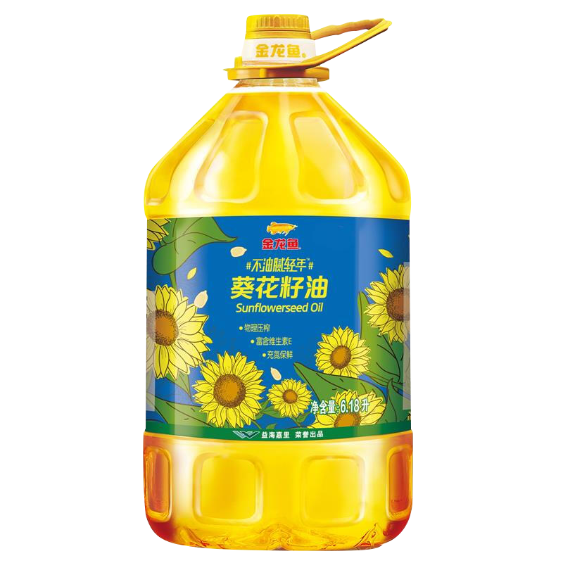 金龙鱼 食用油 物理压榨葵花籽油6.18L（原料欧洲进口）