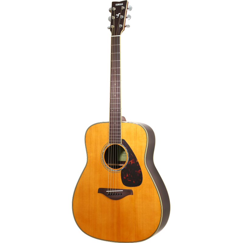 雅马哈（YAMAHA）全新升级款FG830VN 北美型号单板民谣吉他 复古色面单木吉他41英寸 原木色玫瑰木背侧板