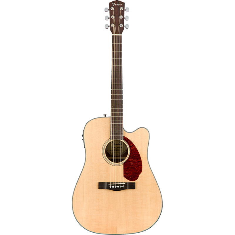 芬达 Fender CD-140SCE系列 原声 单板玫瑰木背侧板 民谣缺角电箱木吉他41英寸 原木色+琴箱