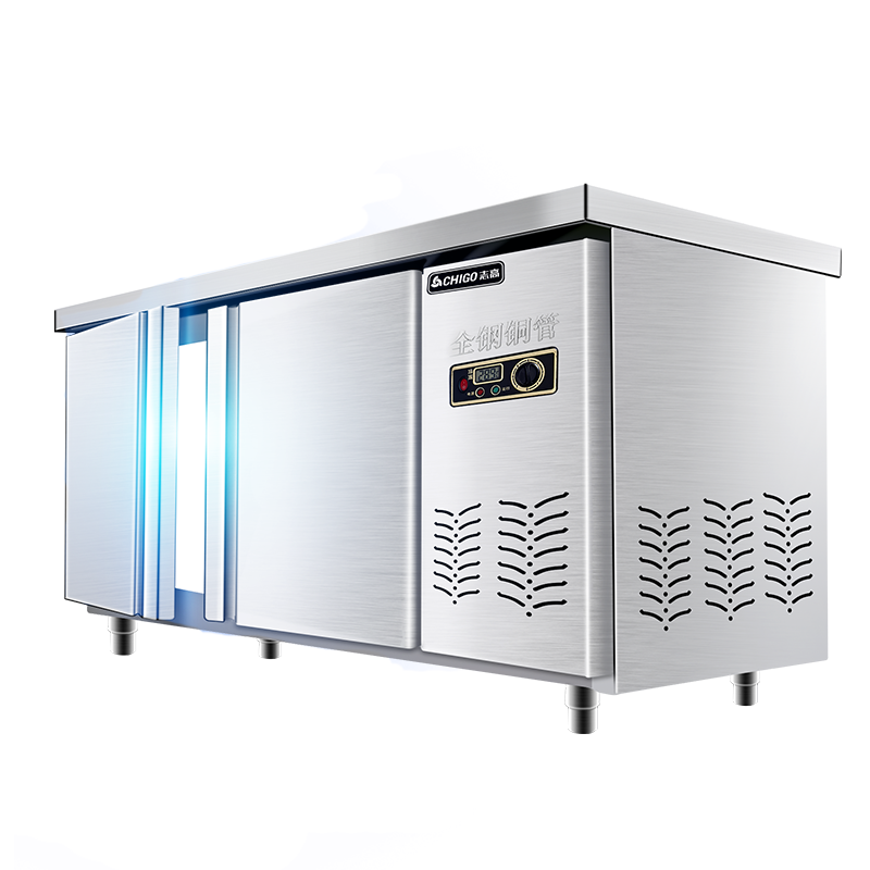 志高（CHIGO）冷藏工作台 奶茶店设备全套水吧台不锈钢保鲜平冷操作台冰柜 厨房冰箱商用保鲜工作台 冷藏款-1.2*0.6*0.8