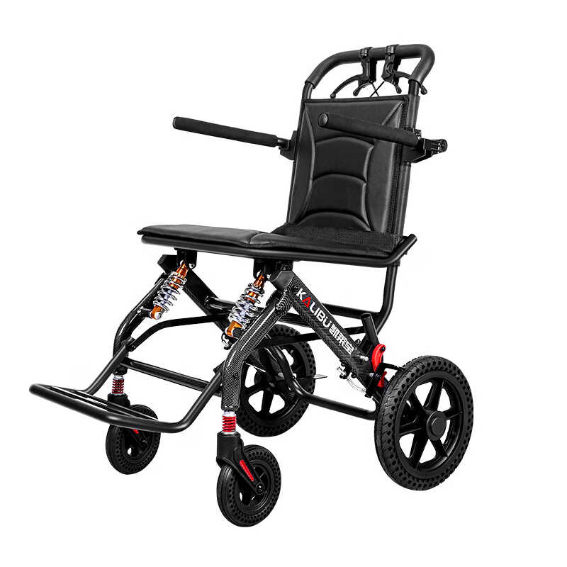 凯莱宝（KALIBU）轮椅折叠老人轻便手推代步车便携式可上飞机老年残疾人简易小型旅行手动铝合金四轮车 ⑨人体工学扶手+后躺【双推行方式+弹簧+拉杆】热选1169.99元