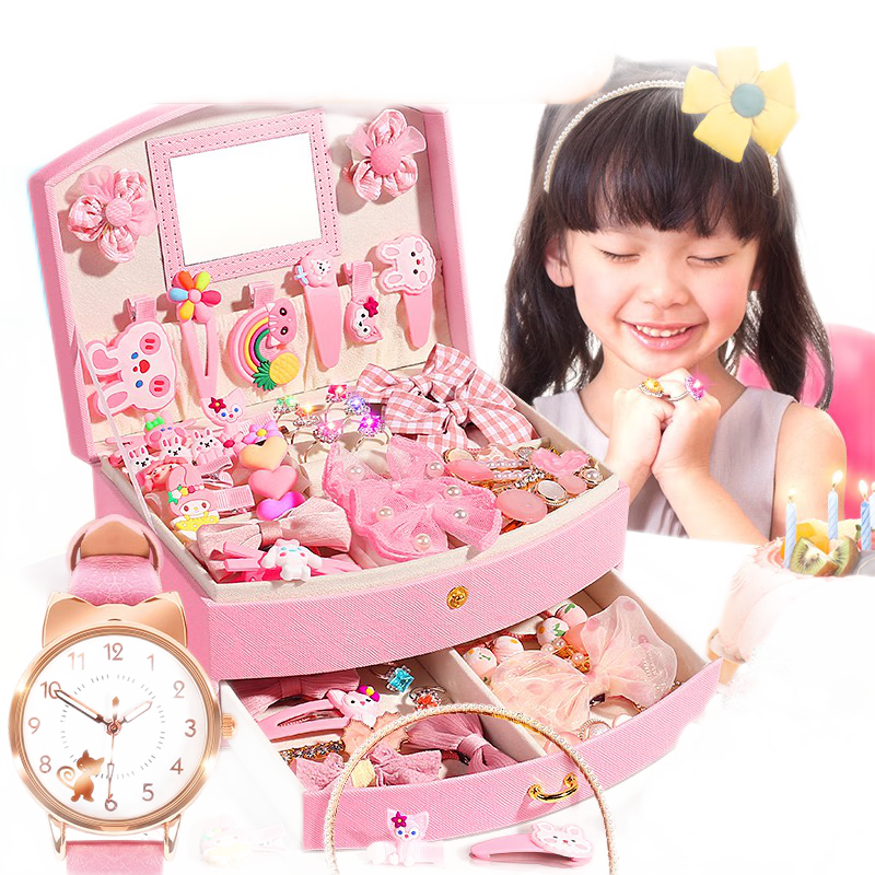 活石玩具小女孩生日礼物儿童首饰盒女童发饰礼盒4-7岁六一儿童节礼物