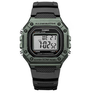 卡西欧（CASIO） 手表男女 小方块手表 多功能防水数显 学生运动手表 电子手表 W-218H-3A 114.98元