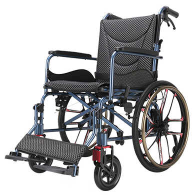 欧航轮椅老人轻便折叠小大轮便携式上飞机旅行残疾人老年人铝合金减震手动四轮车1422元