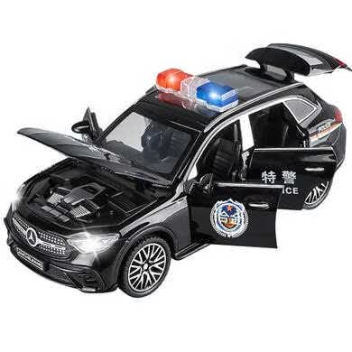 玩具车男孩警车玩具小汽车玩具3-6岁汽车模型仿真摆件 奔驰glc-特警