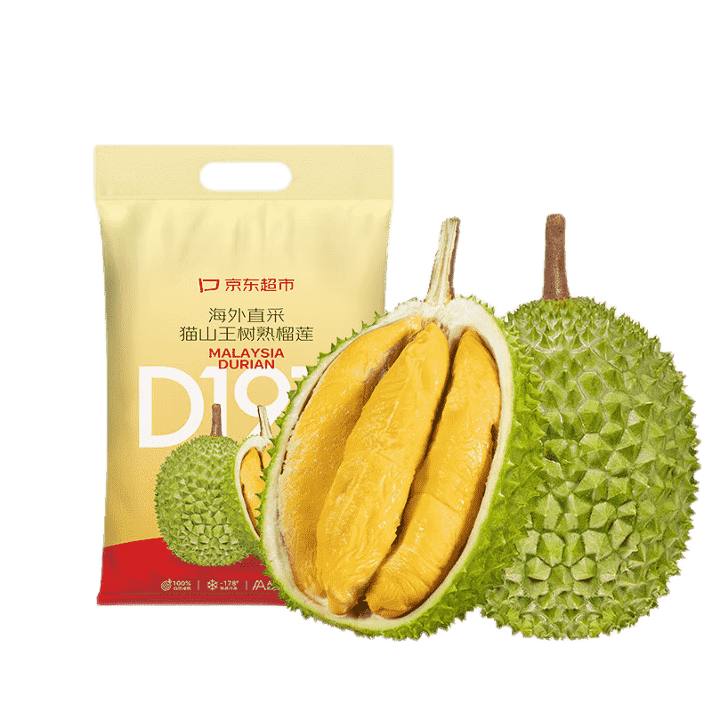 京东百亿补贴plus会员泰国进口金枕头榴莲34斤巴掌3房起