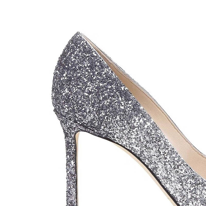 周仰杰jimmychoo七夕礼物女士芭蕾粉银色渐变高跟鞋romy85vnbballet