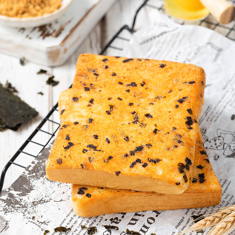 宾堡岩烧乳酪吐司海苔肉松面包片家庭营养早餐三明治办公司零食点心