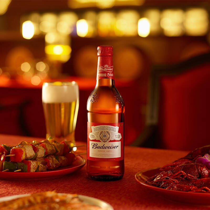 百威budweiser淡色拉格啤酒460ml12瓶大瓶整箱装4件