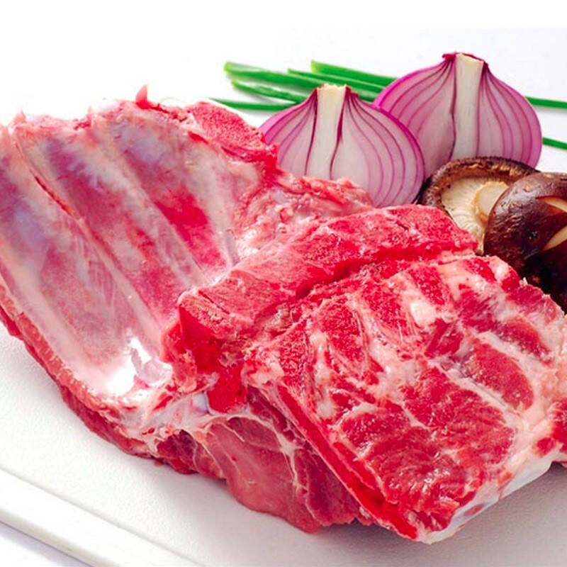 京东跑山猪 黑猪去颈前排 400g/袋 生鲜排骨 林间生长360天 煎炒炖煮