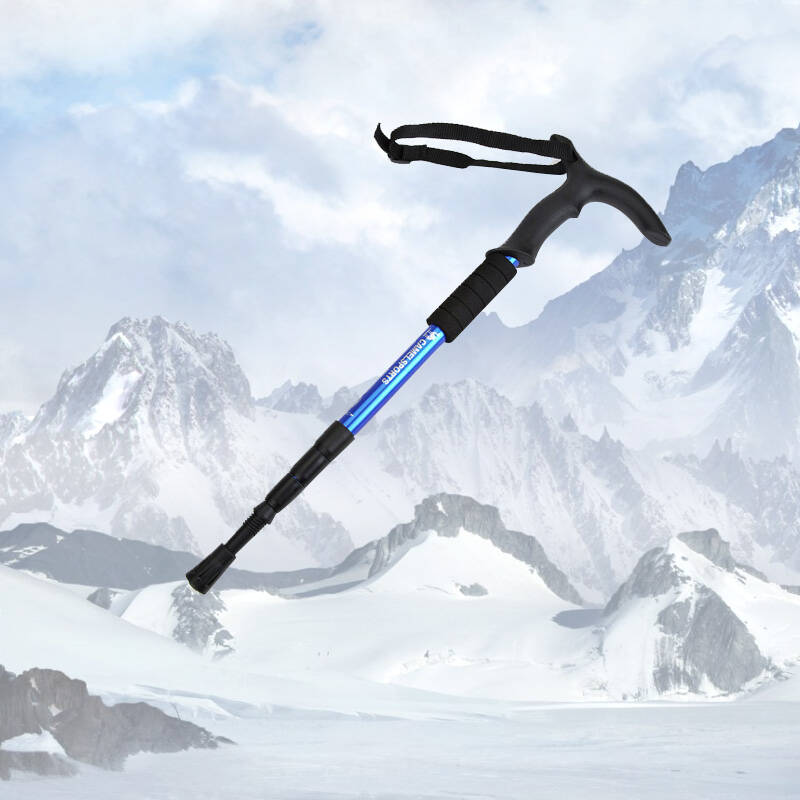 骆驼camel户外登山杖四节t型直柄手柄徒步登山专用手杖蓝色1均码2件